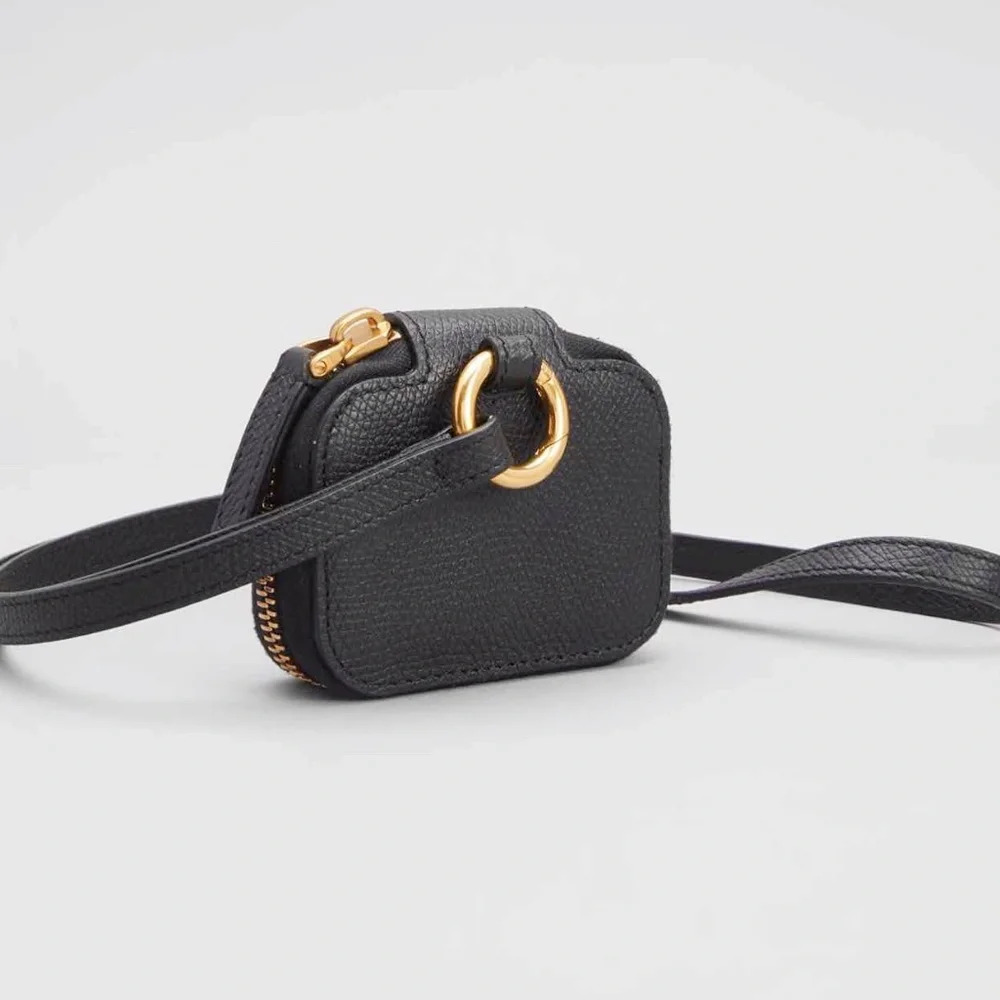VALENTINO GARAVANI VLogo Calfskin Airpods Pro Case With Leather Strap